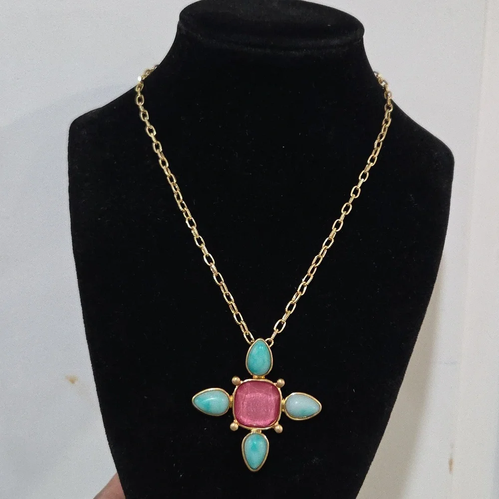 💕▪️Piper K ▪️ Reconstituted Gold Tike Green Aventurine  Earrings Necklace Set